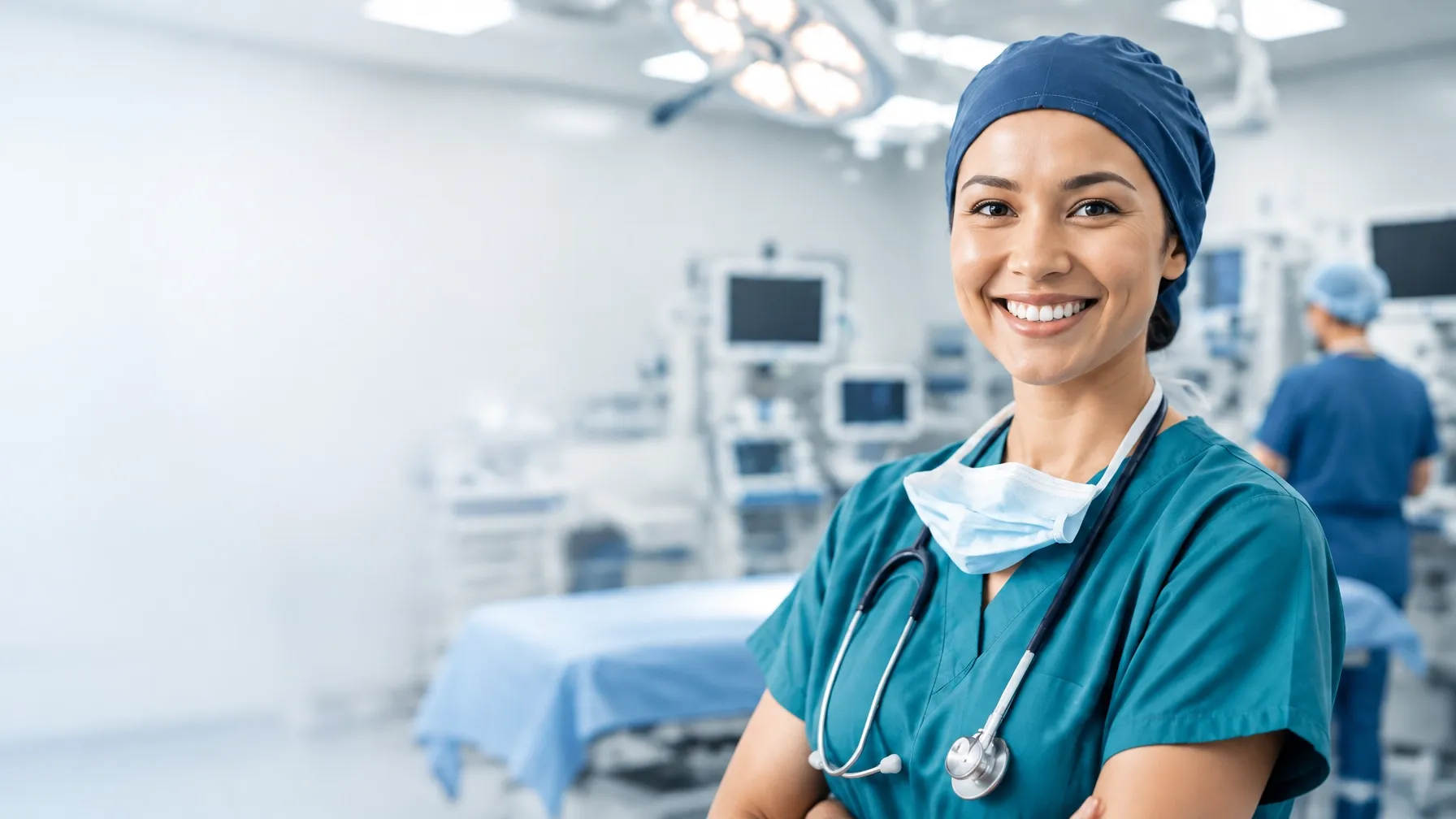 Perioperative nurse in a modern operating room